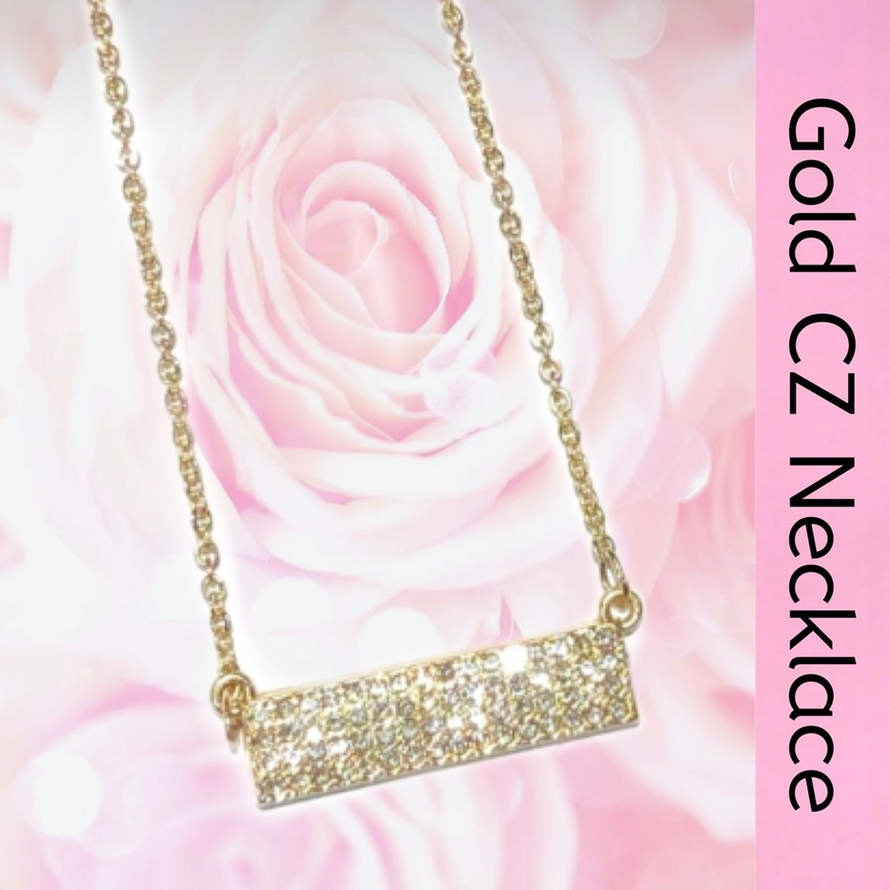 Dainty Pave’ CZ Necklace Gold